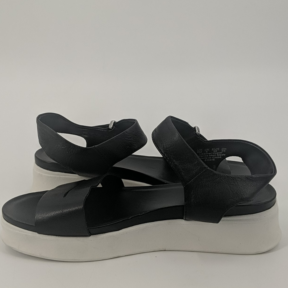 FRANCO SARTO Essie Black Leather Sandals - Picture 3 of 6